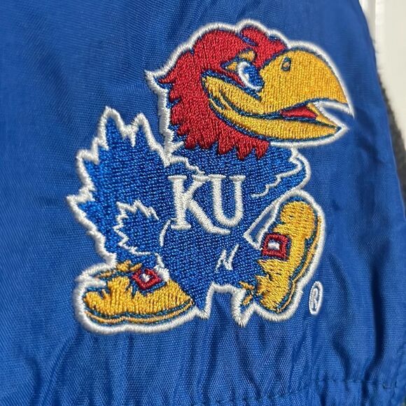 🔥🔥 Vintage KANSAS JAYHAWKS Reebok Heisman Windbreaker Jacket - Mens M (fits L) - Picture 9 of 11